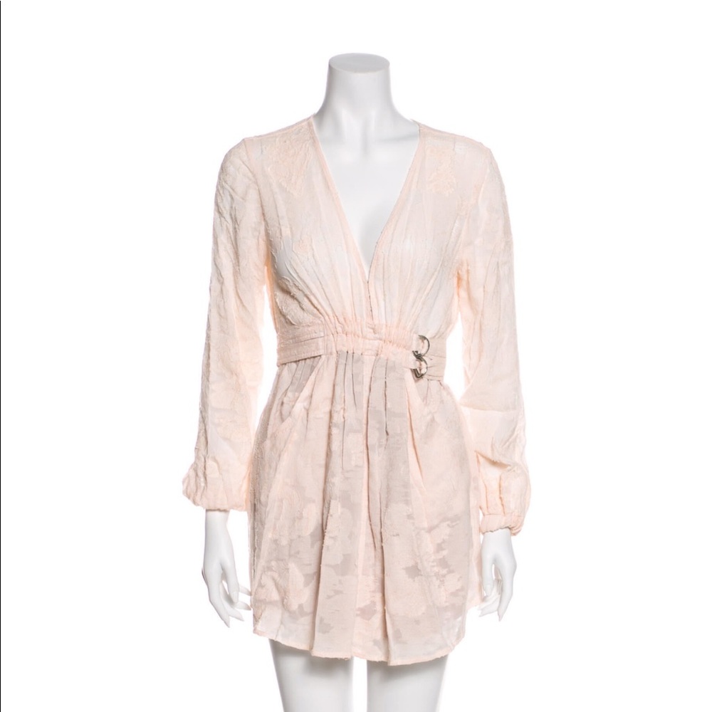 ALC A.L.C. lace pattern mini dress pink